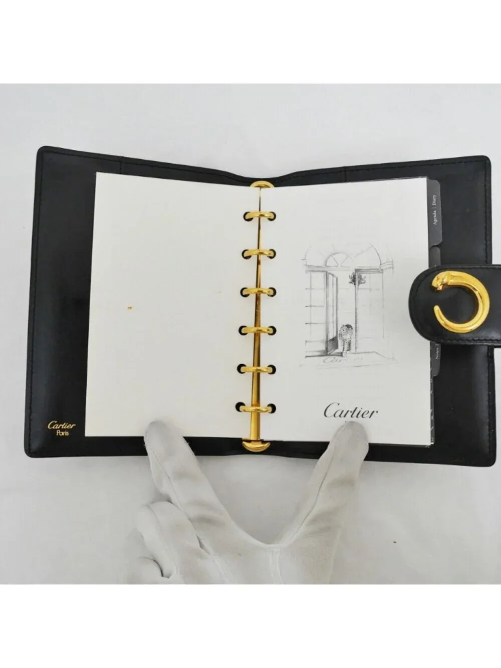 Cartier Panthere Notebook Small Black Gold Agenda